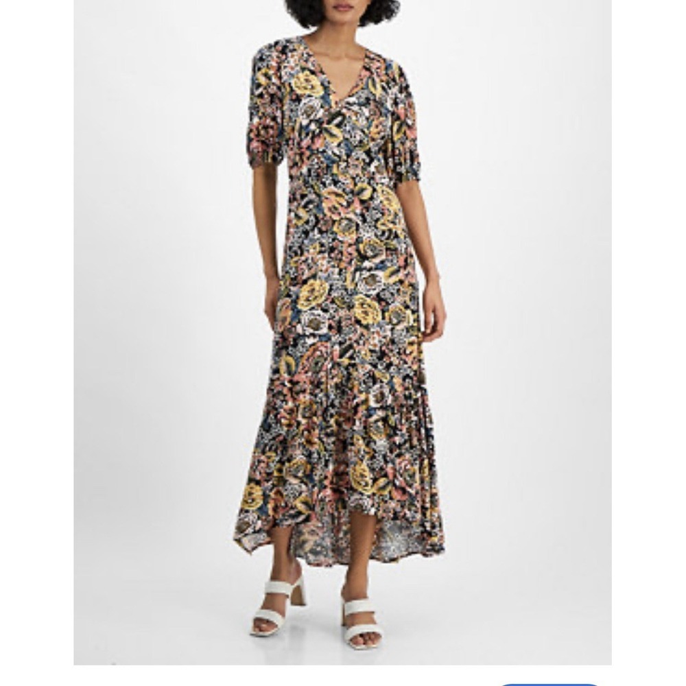 Tinsel Juniors'‎ Floral Print High-Low Maxi Dress Sz Small New